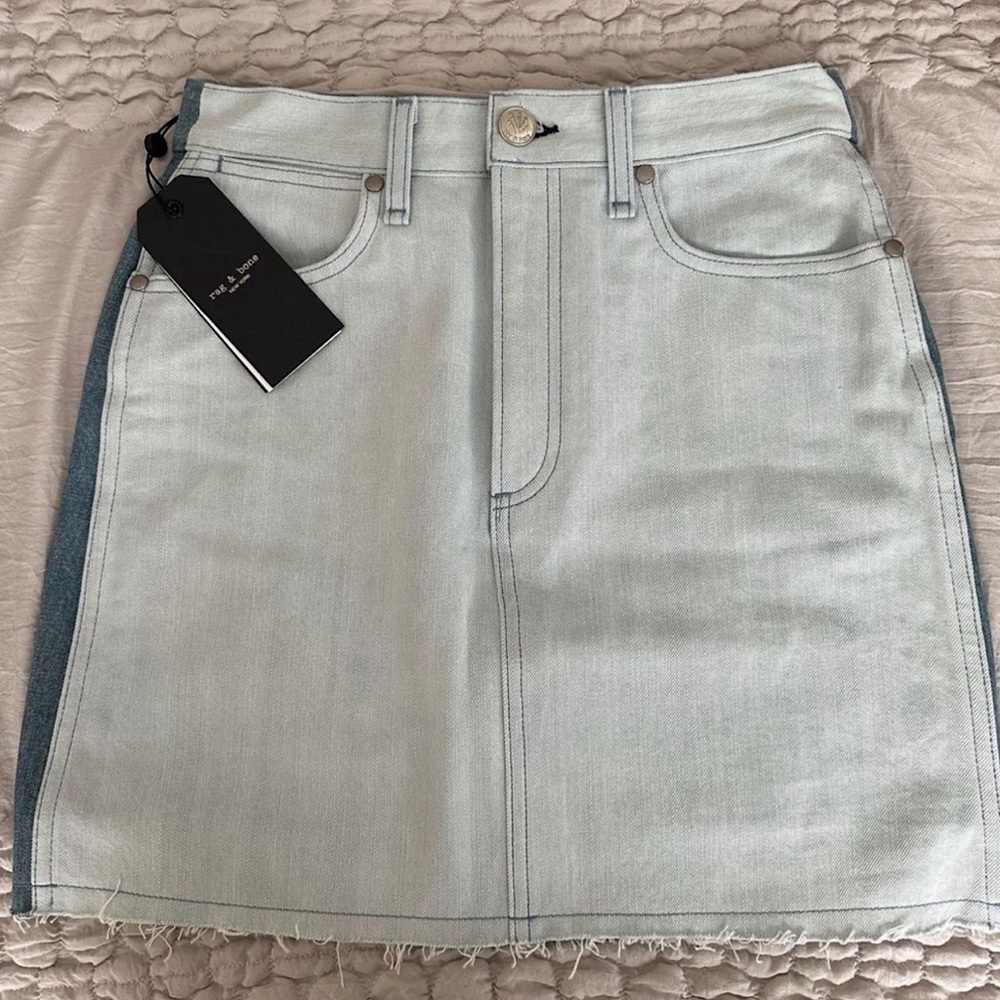 NWT Rag & Bone denim mini skirt duo tone